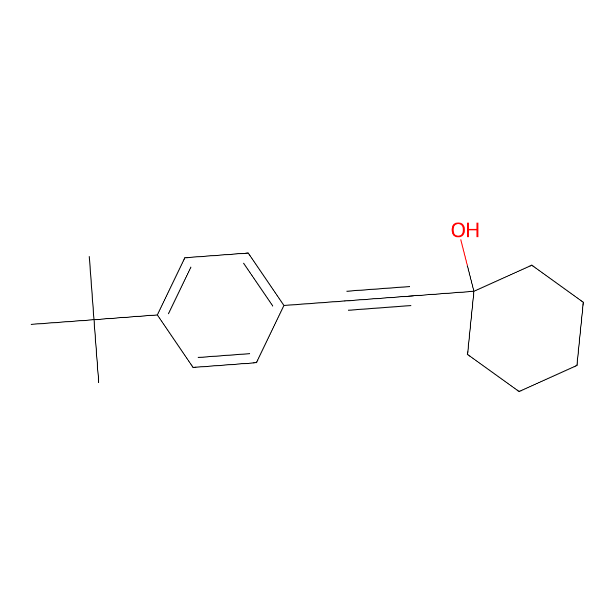 1-[2-[4-(1,1-Dimethylethyl)phenyl]ethynyl]cyclohexanol molecular structure, CAS 1413918-82-7