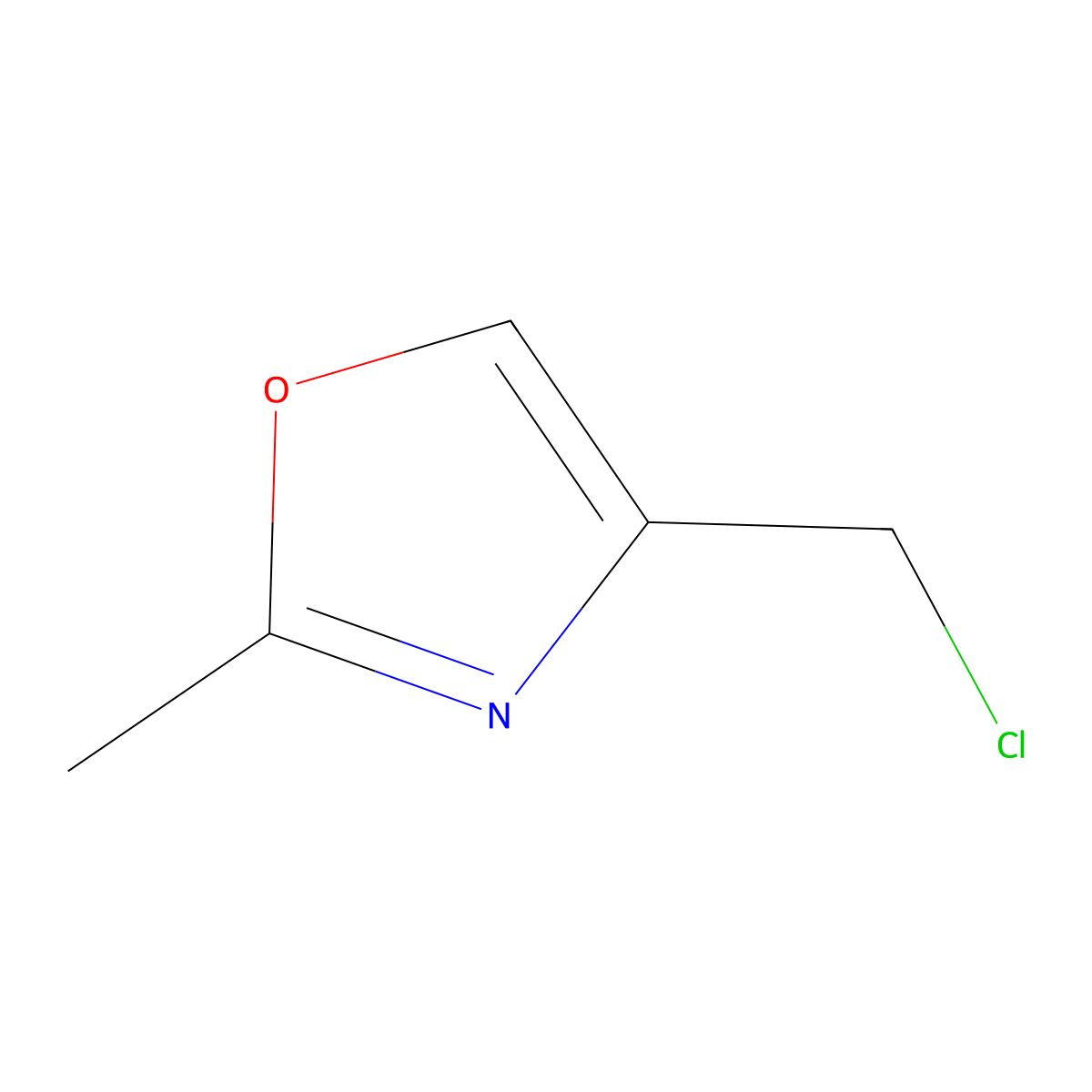 4-(Chloromethyl)-2-methyl-1,3-oxazole molecular structure, CAS 141399-53-3