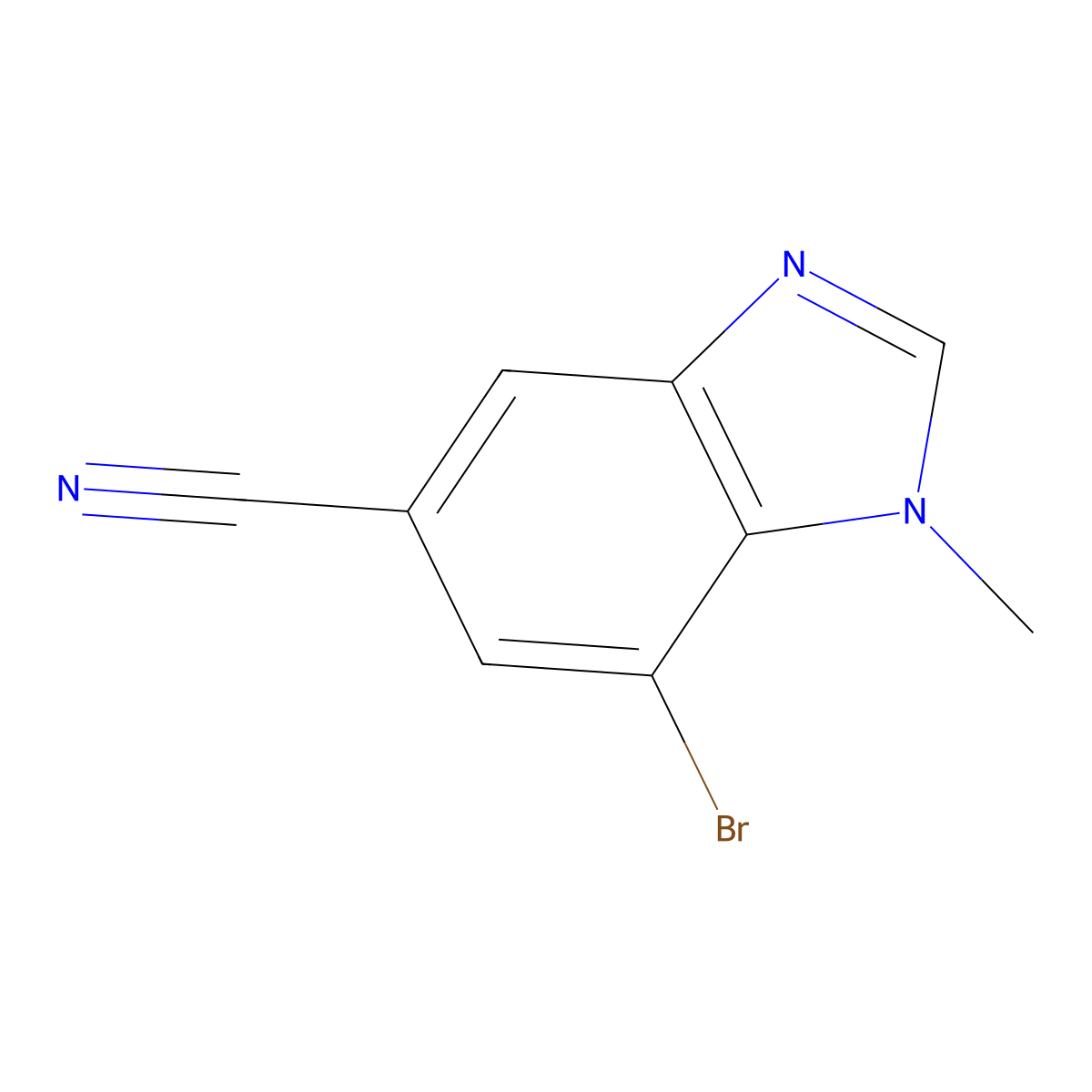 7-Bromo-1-methyl-1,3-benzodiazole-5-carbonitrile molecular structure, CAS 1414029-13-2