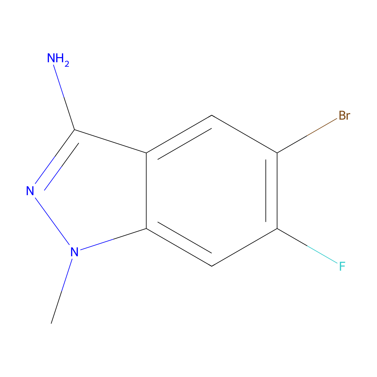 5-Bromo-6-fluoro-1-methylindazol-3-amine molecular structure, CAS 1414029-30-3