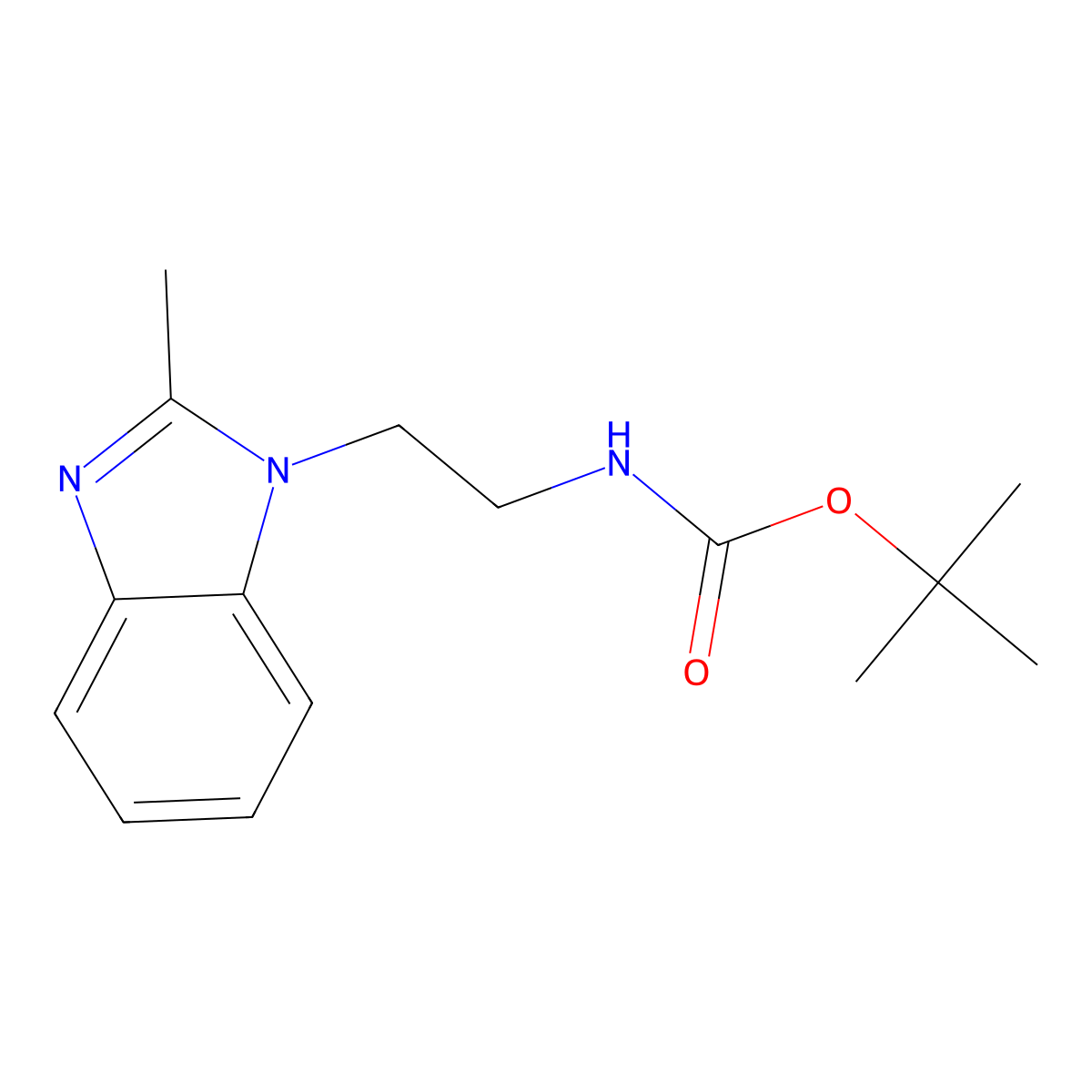 1-(2-BOC-Aminoethyl)-2-methyl-1H-benzimidazole molecular structure, CAS 1414029-35-8