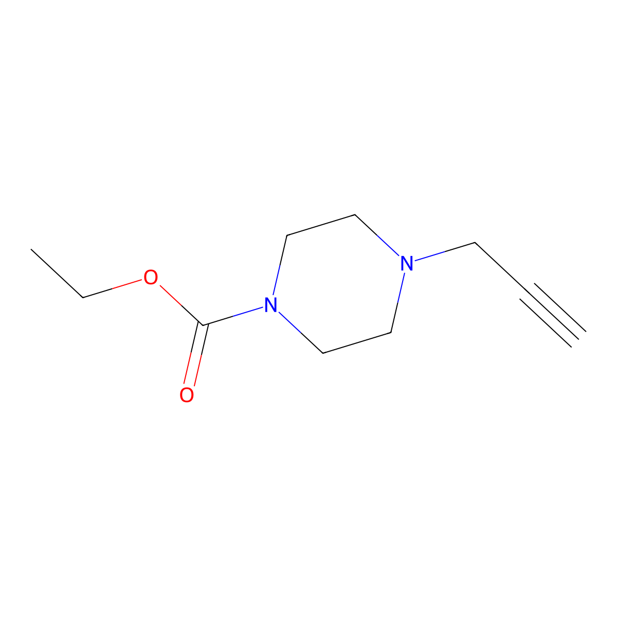 Ethyl 4-(prop-2-yn-1-yl)piperazine-1-carboxylate molecular structure, CAS 141403-43-2