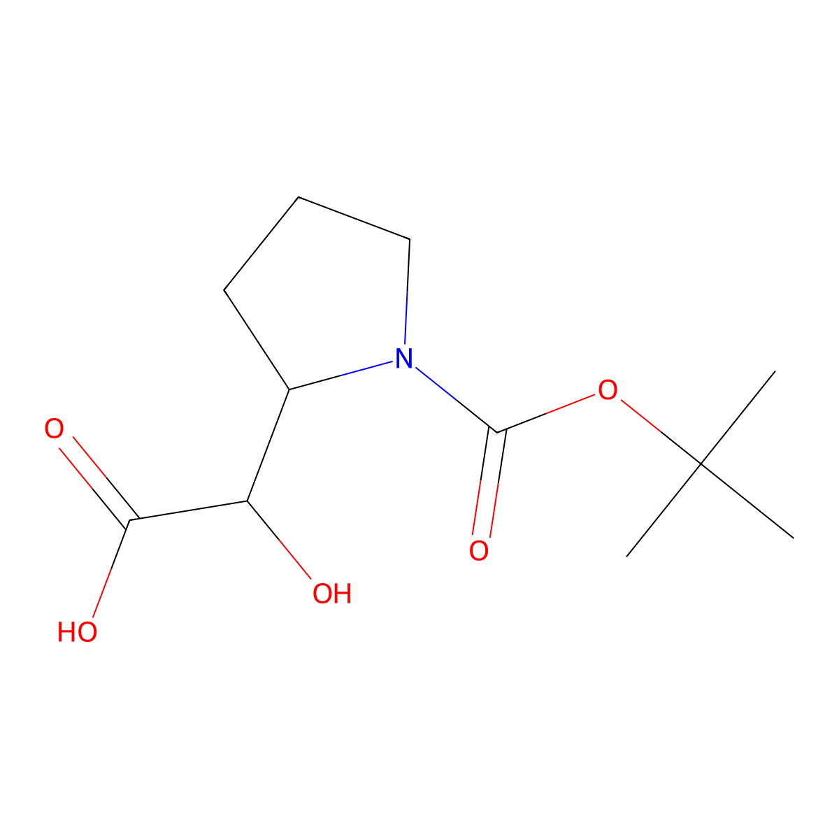 2-{1-[(Tert-butoxy)carbonyl]pyrrolidin-2-yl}-2-hydroxyacetic acid molecular structure, CAS 141403-82-9