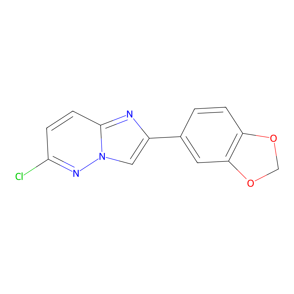 2-(2H-1,3-benzodioxol-5-yl)-6-chloroimidazo[1,2-b]pyridazine molecular structure, CAS 141409-08-7