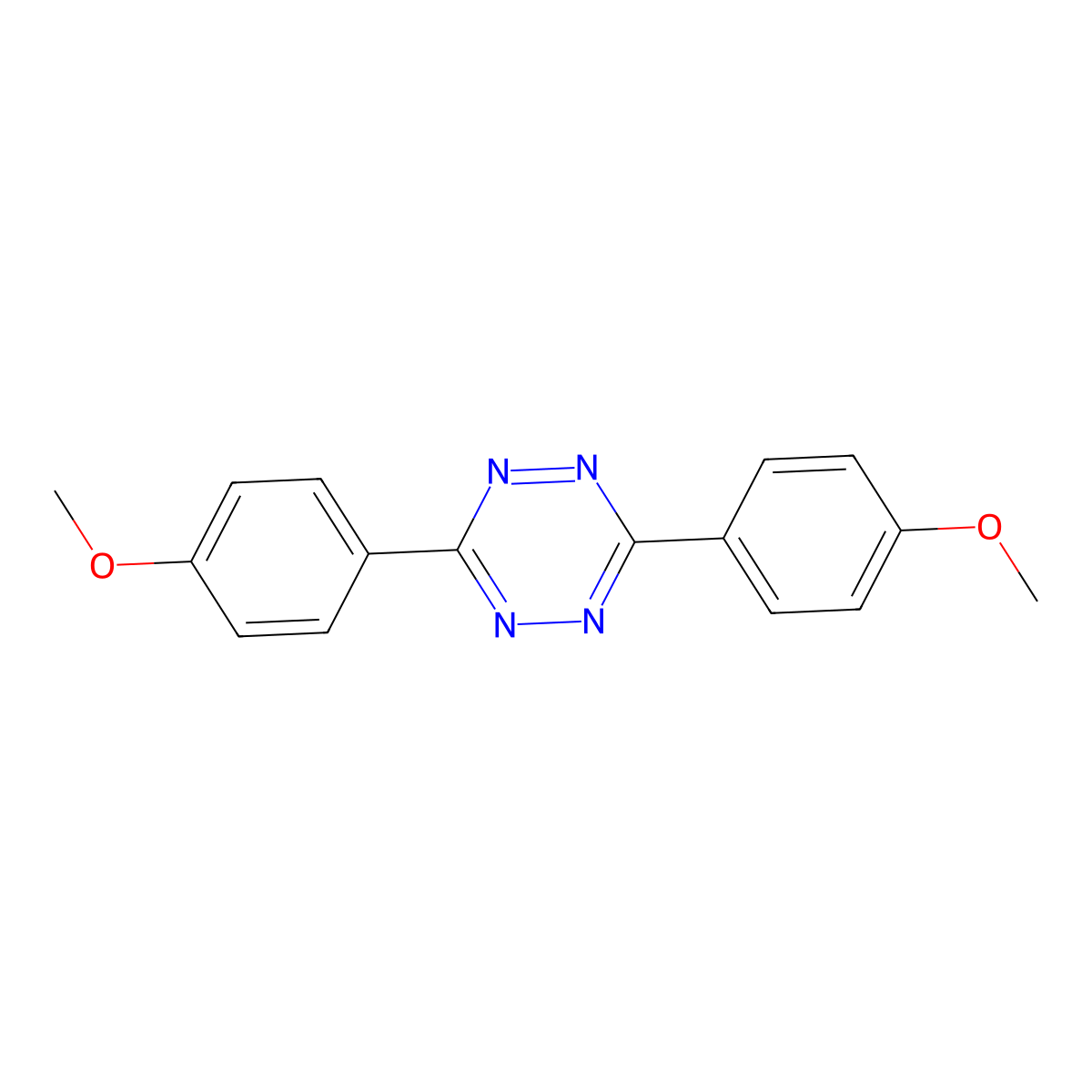 3,6-Bis(4-methoxyphenyl)-1,2,4,5-tetrazine molecular structure, CAS 14141-66-3