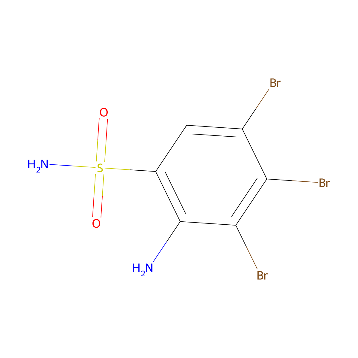 2-Amino-3,4,5-tribromobenzenesulfonamide molecular structure, CAS 14141-81-2