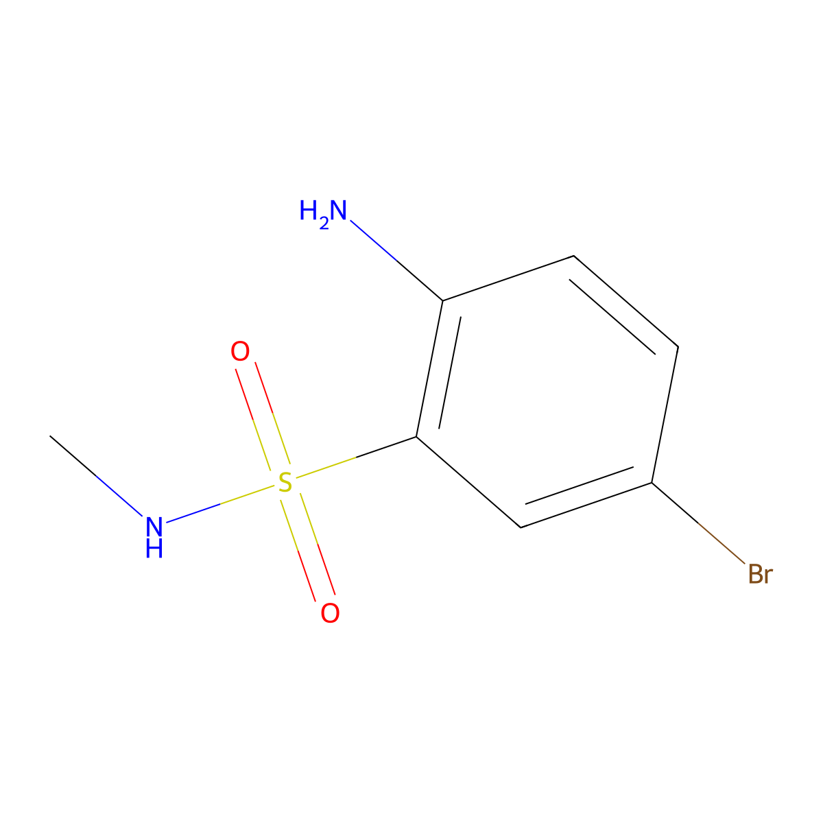 2-amino-5-bromo-N-methylbenzenesulfonamide molecular structure, CAS 14141-86-7