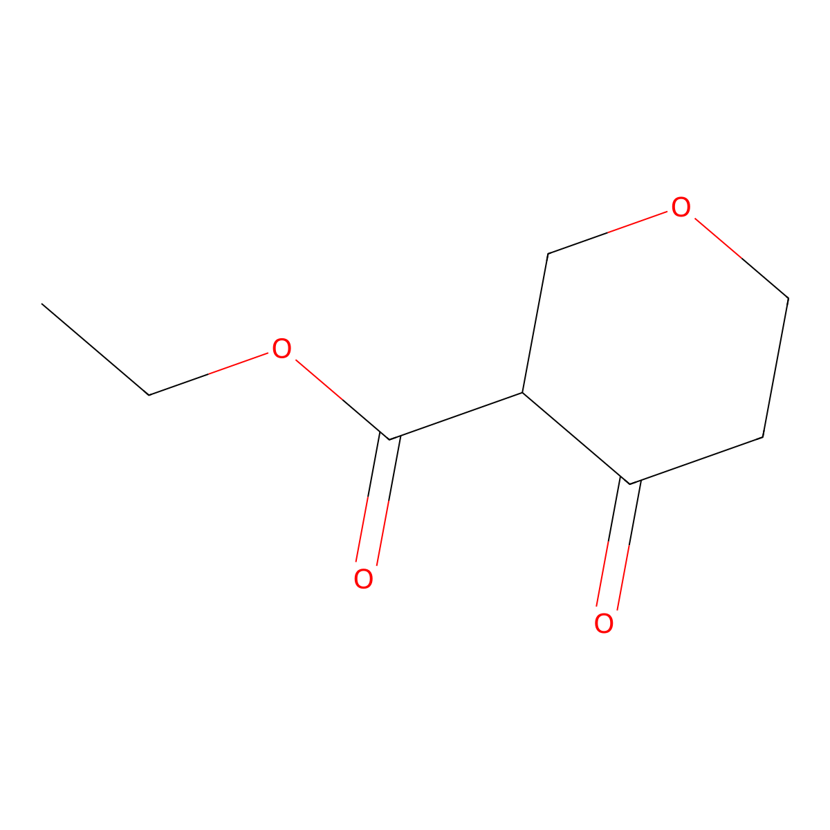 Ethyl 4-oxotetrahydro-2H-pyran-3-carboxylate molecular structure, CAS 141419-94-5