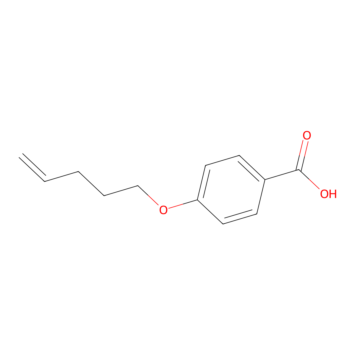 para-(pent-4-enoxy)benzoic Acid molecular structure, CAS 14142-82-6