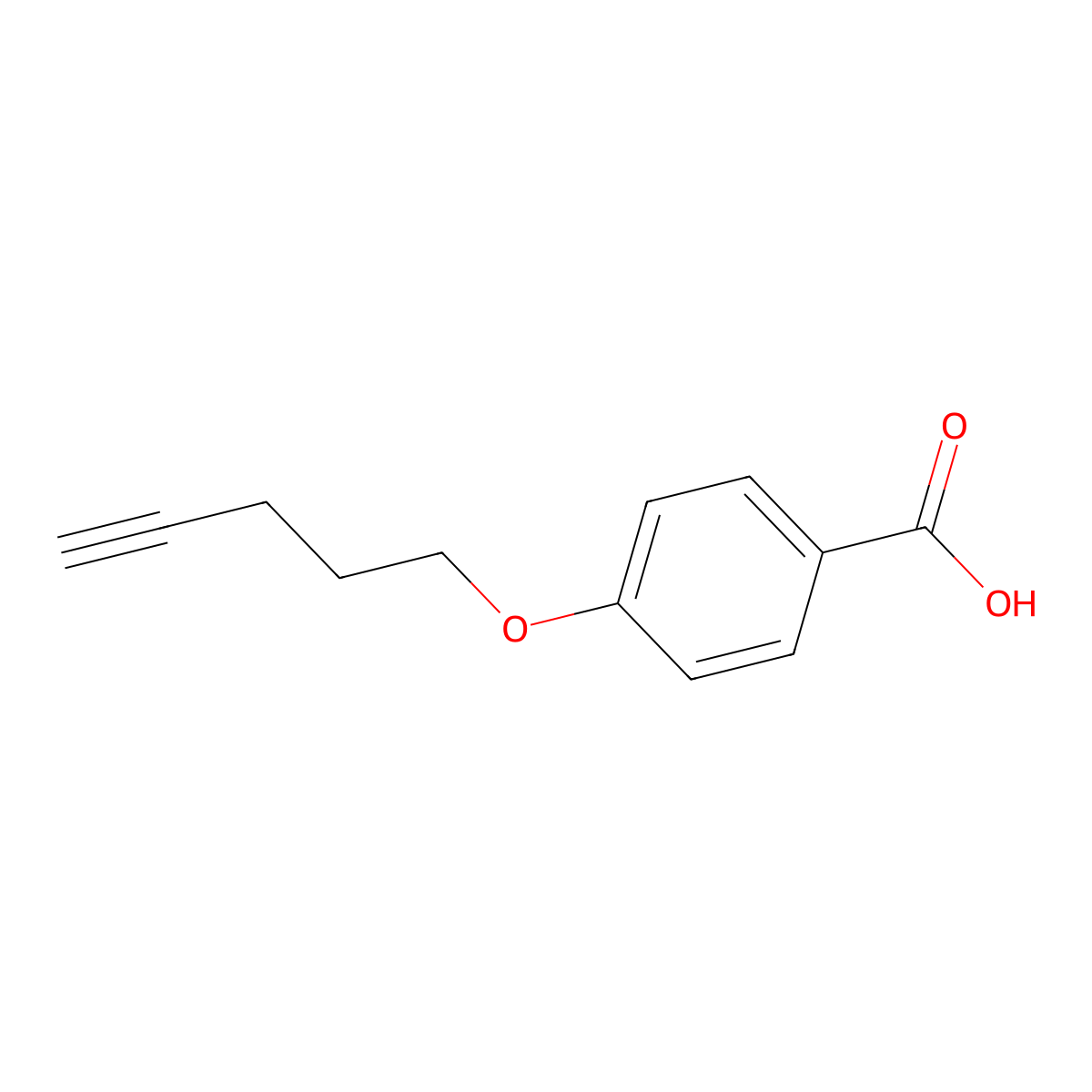 4-[(Pent-4-yn-1-yl)oxy]benzoic acid molecular structure, CAS 14142-87-1