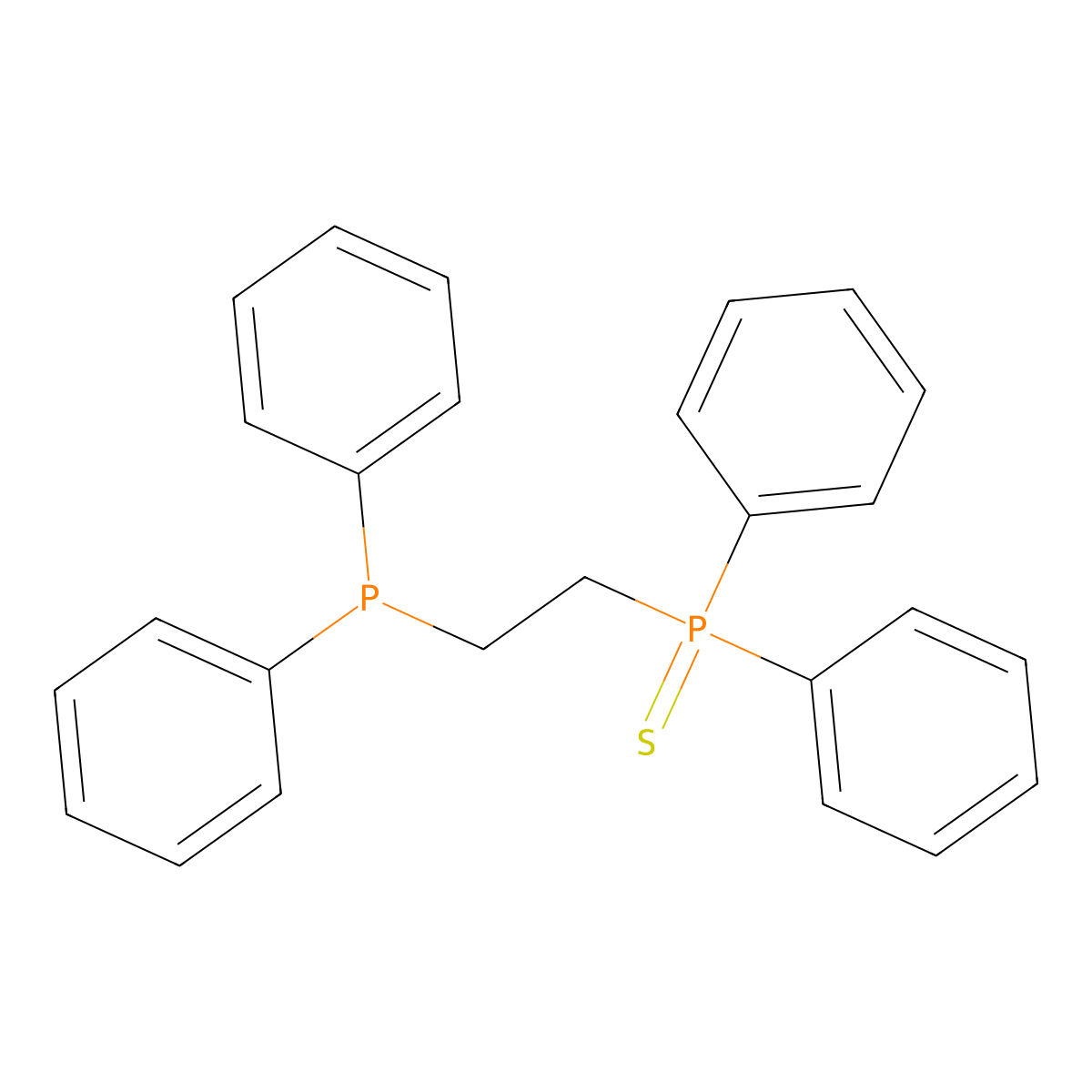 Phosphine sulfide, [2-(diphenylphosphino)ethyl]diphenyl- molecular structure, CAS 141422-94-8