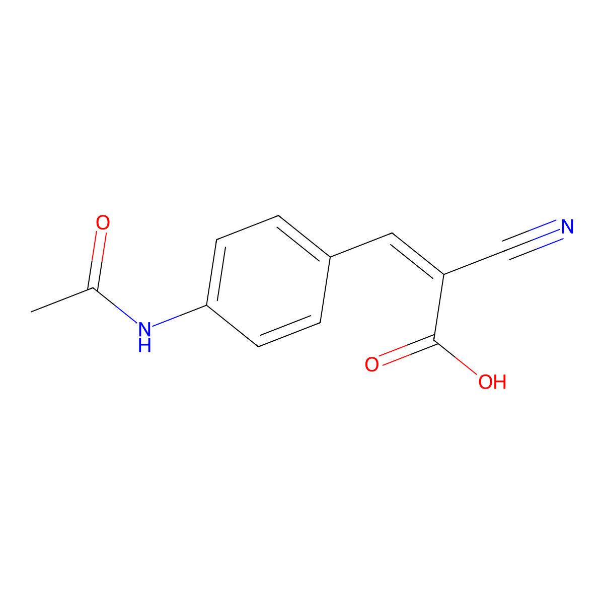 3-(4-Acetamidophenyl)-2-cyanoprop-2-enoic acid molecular structure, CAS 141426-08-6