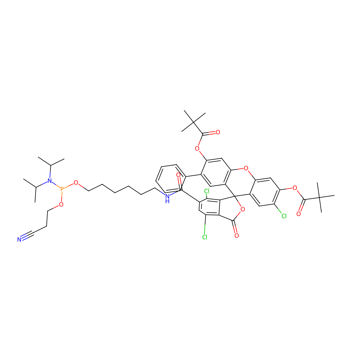 VIC phosphoramidite, 6-isomer molecular structure, CAS 1414265-81-8