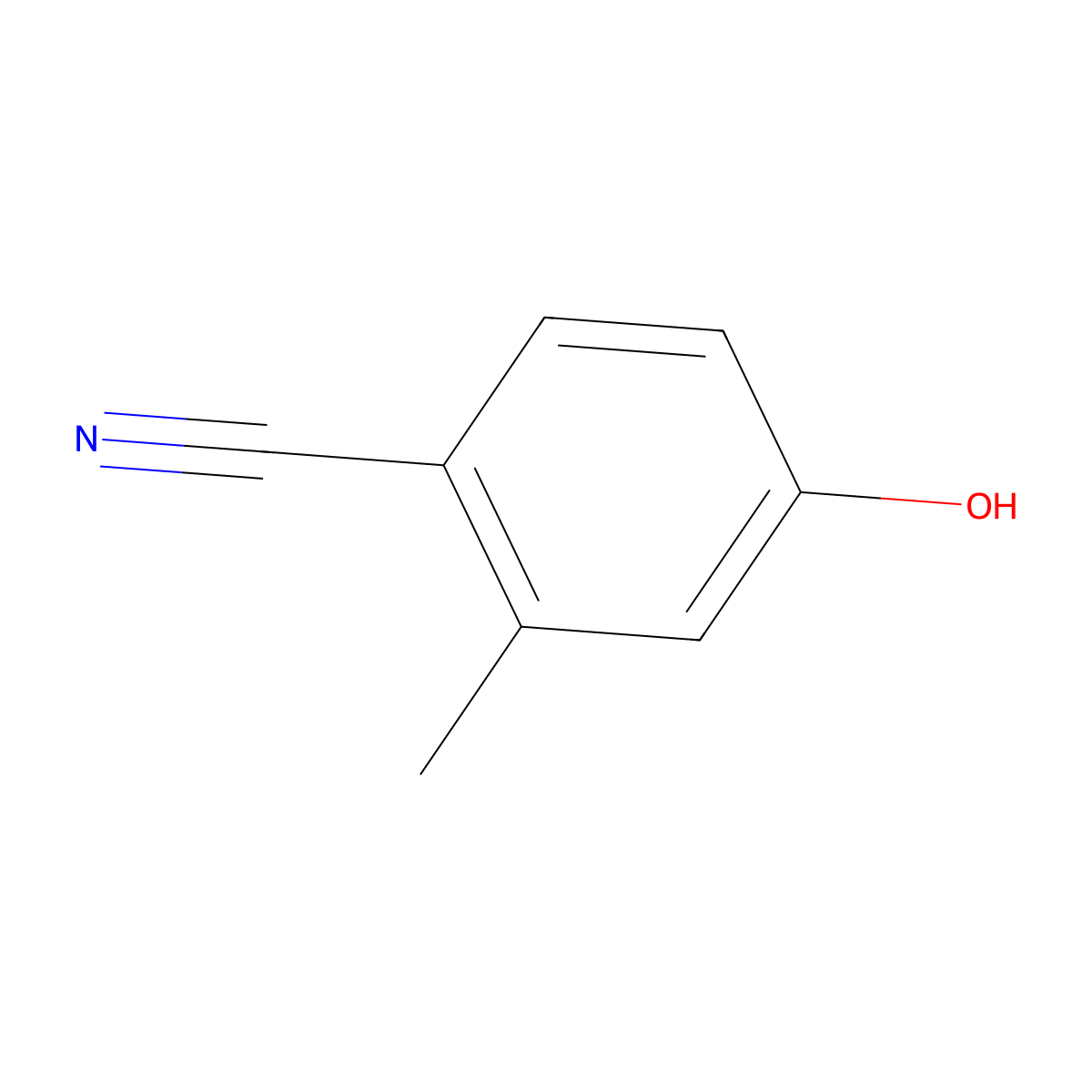 4-Hydroxy-2-methylbenzonitrile molecular structure, CAS 14143-26-1