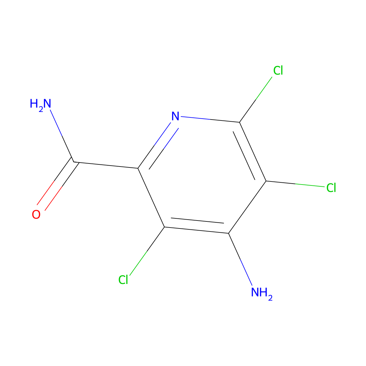 4-Amino-3,5,6-trichloropyridine-2-carboxamide molecular structure, CAS 14143-46-5