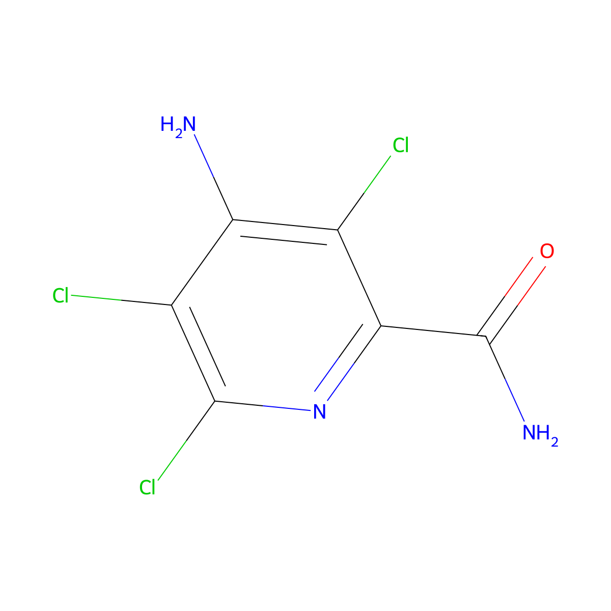 4-Amino-3,5,6-trichloropyridine-2-carboxamide molecular structure, CAS 14143-46-5