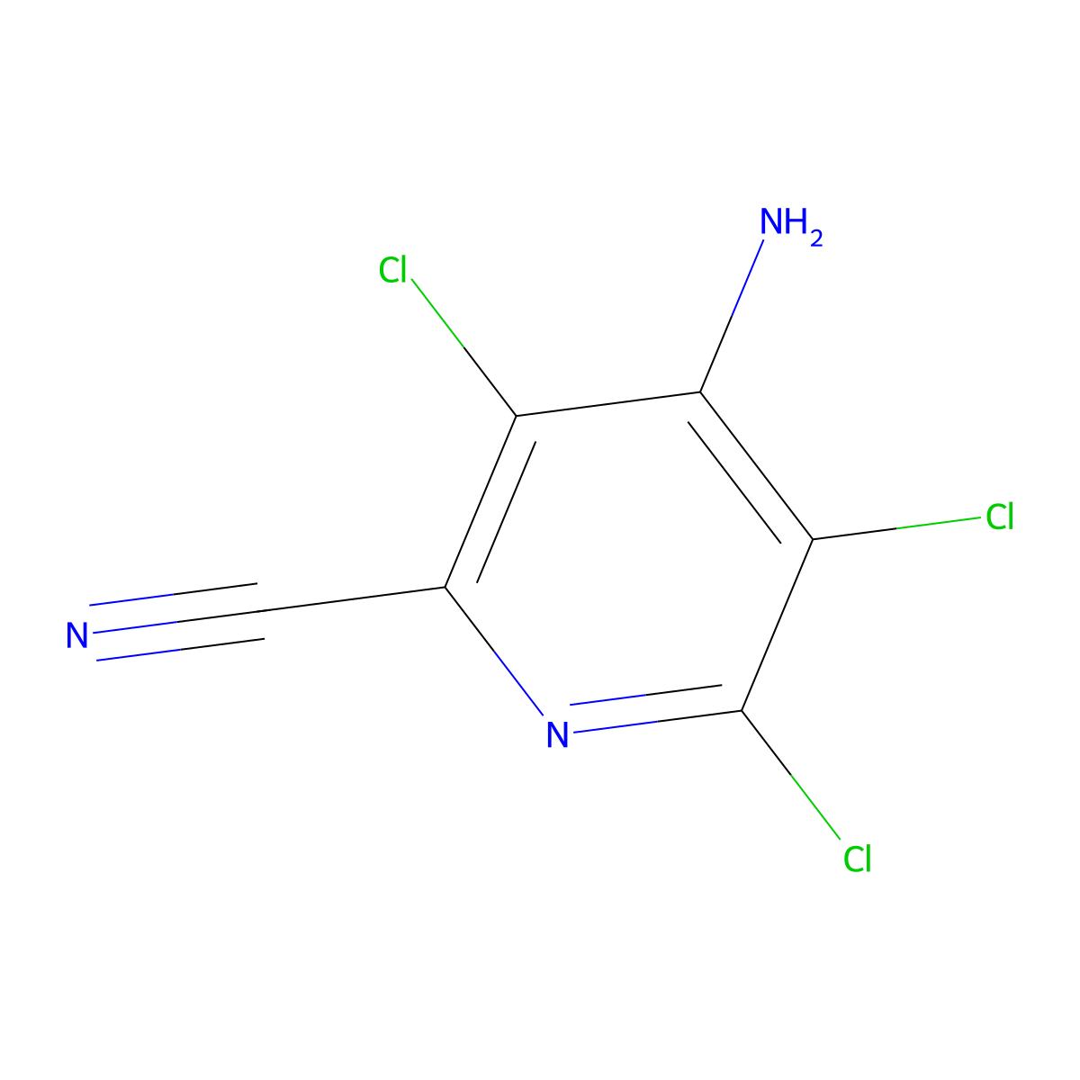 4-Amino-3,5,6-trichloro-2-pyridinecarbonitrile molecular structure, CAS 14143-60-3