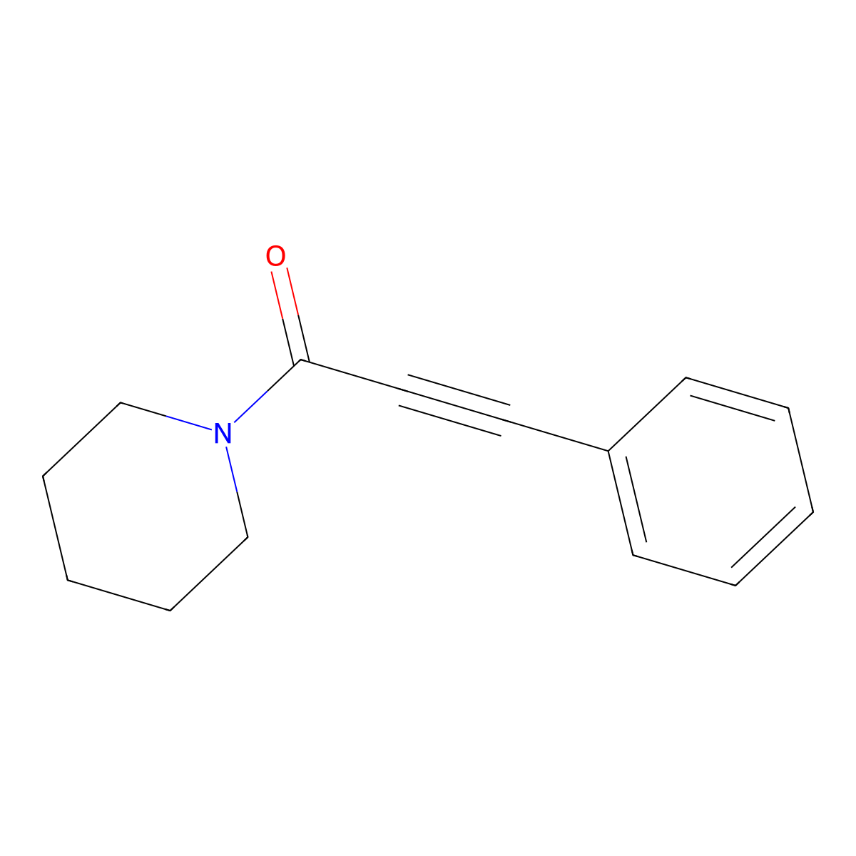 3-Phenyl-1-piperidino-2-propyn-1-one molecular structure, CAS 14143-92-1