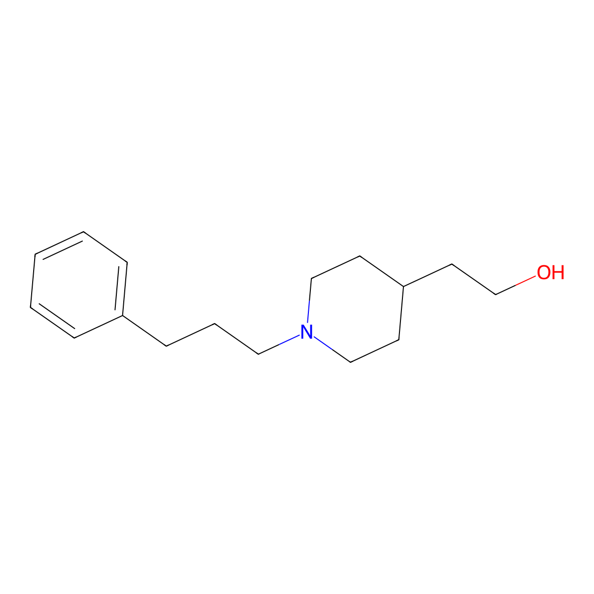 1-(3-Phenylpropyl)-4-piperidineethanol molecular structure, CAS 141430-51-5