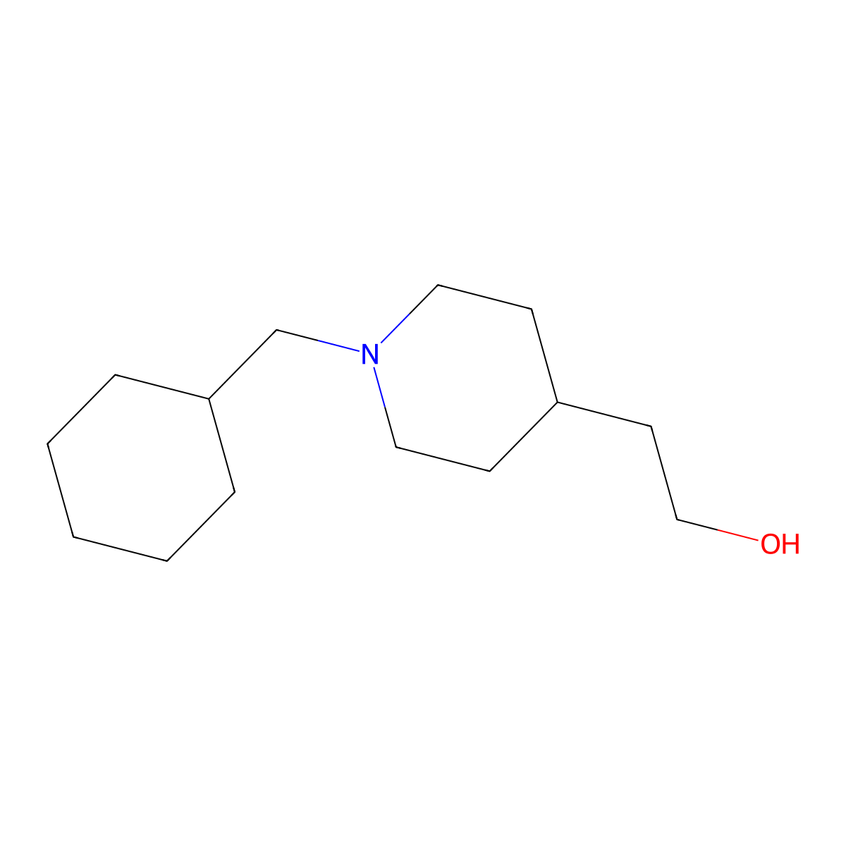 2-[1-(Cyclohexylmethyl)piperidin-4-yl]ethan-1-ol molecular structure, CAS 141430-54-8
