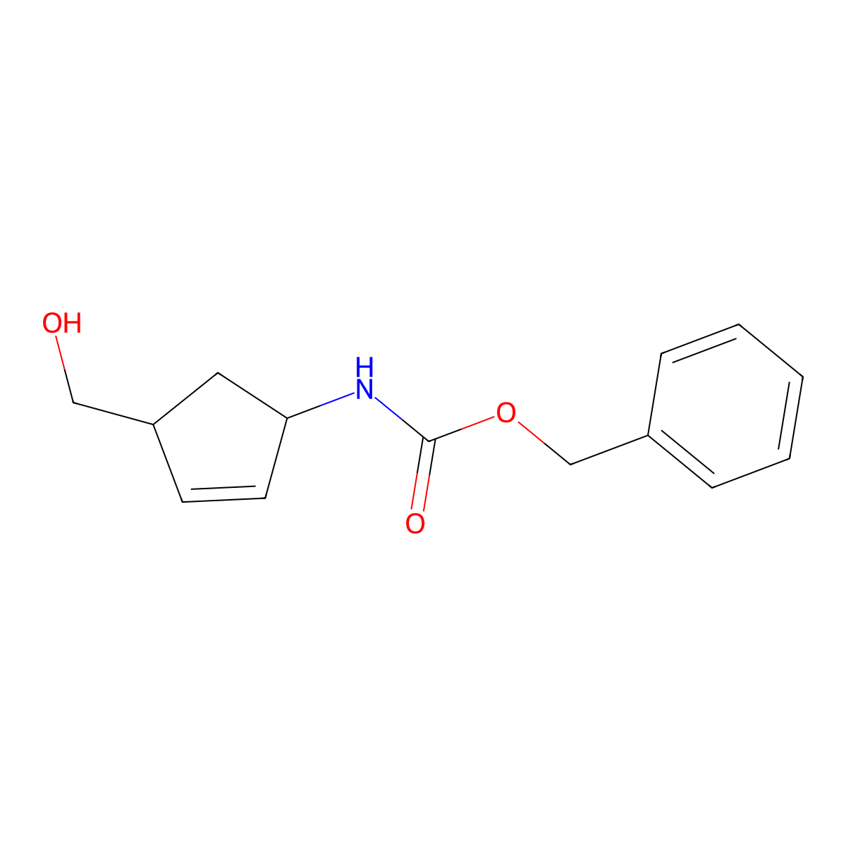 benzyl N-[(1S,4R)-4-(hydroxymethyl)cyclopent-2-en-1-yl]carbamate molecular structure, CAS 141434-16-4