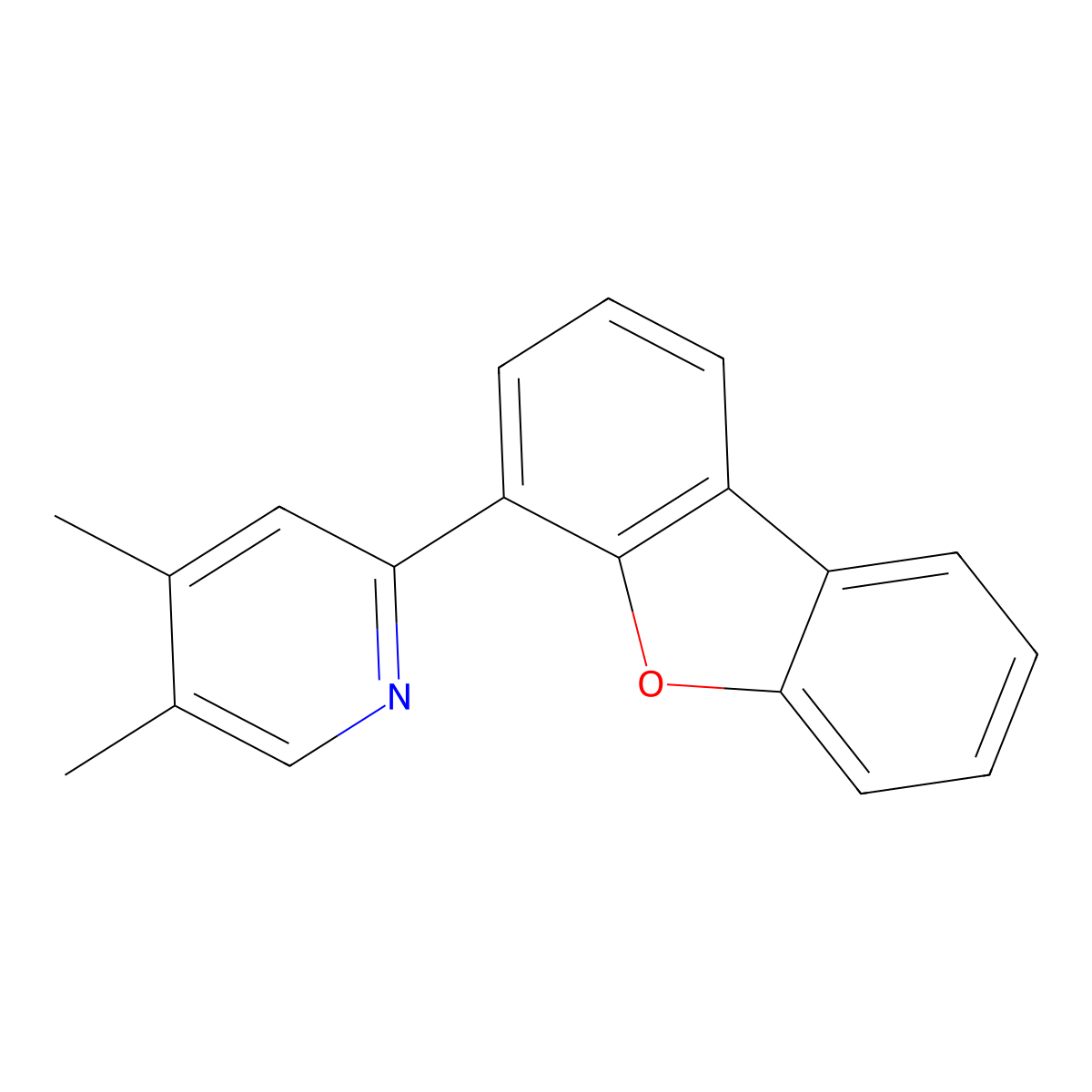 2-(4-Dibenzofuranyl)-4,5-dimethylpyridine molecular structure, CAS 1414352-88-7
