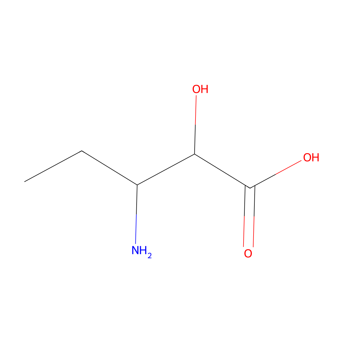 3-Amino-2-hydroxypentanoic acid molecular structure, CAS 141436-14-8