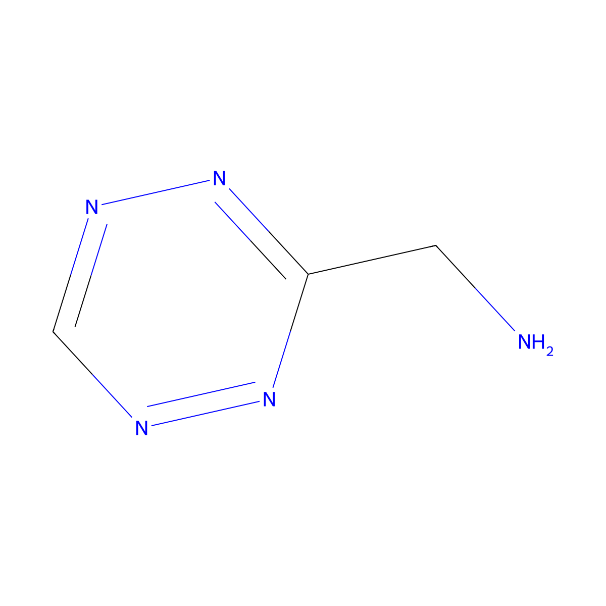 1-(1,2,4,5-Tetrazin-3-yl)methanamine molecular structure, CAS 1414369-55-3