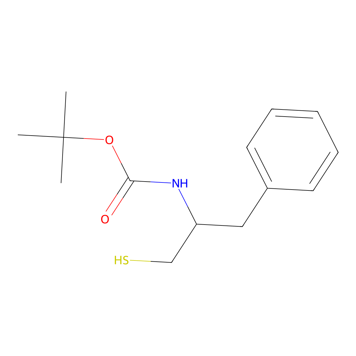 (S)-tert-Butyl (1-mercapto-3-phenylpropan-2-yl)carbamate molecular structure, CAS 141437-85-6