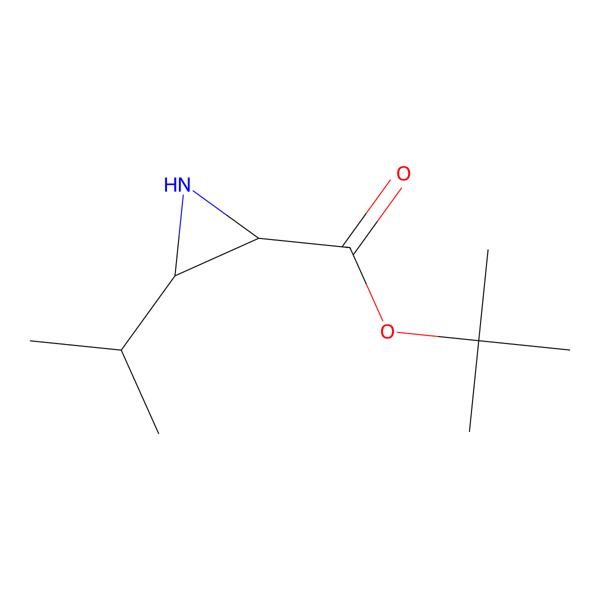 tert-butyl (2R,3S)-3-propan-2-ylaziridine-2-carboxylate molecular structure, CAS 1414377-84-6