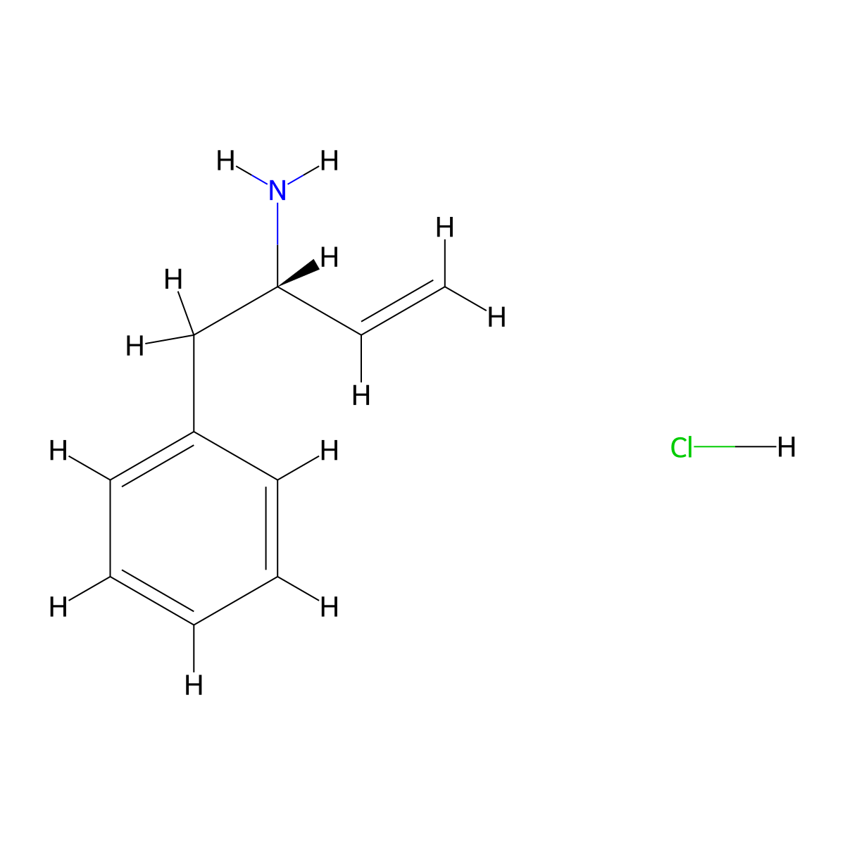 (S)-1-Phenylbut-3-en-2-amine hydrochloride molecular structure, CAS 141448-55-7