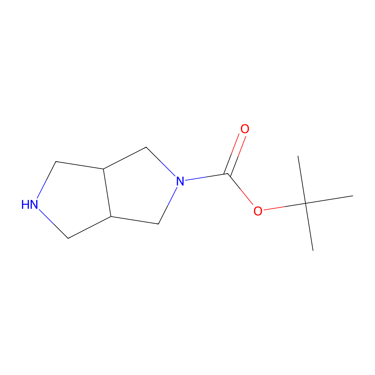Tert-butyl octahydropyrrolo(3,4-c)pyrrole-2-carboxylate molecular structure, CAS 141449-85-6