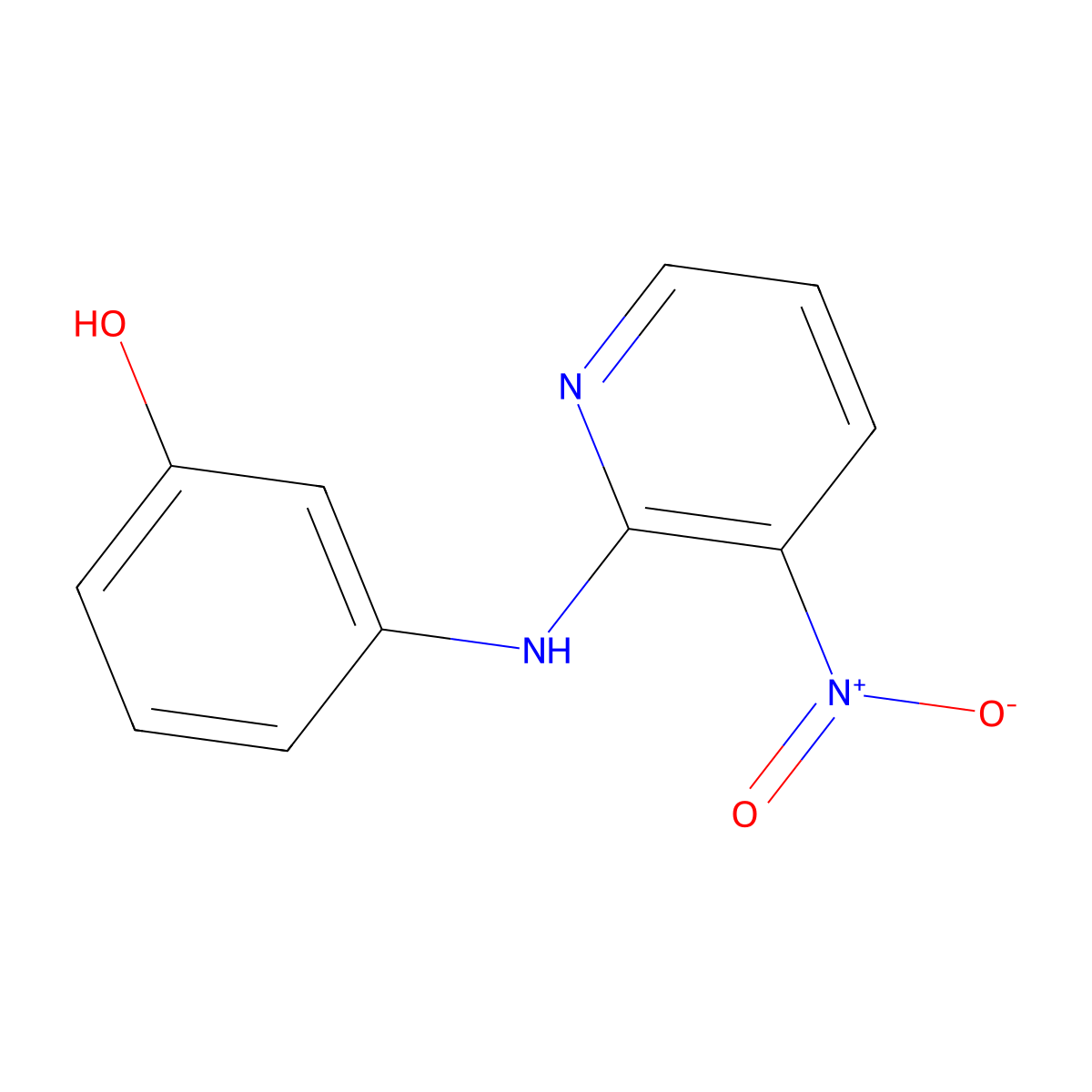 3-[(3-Nitropyridin-2-yl)amino]phenol molecular structure, CAS 141450-39-7