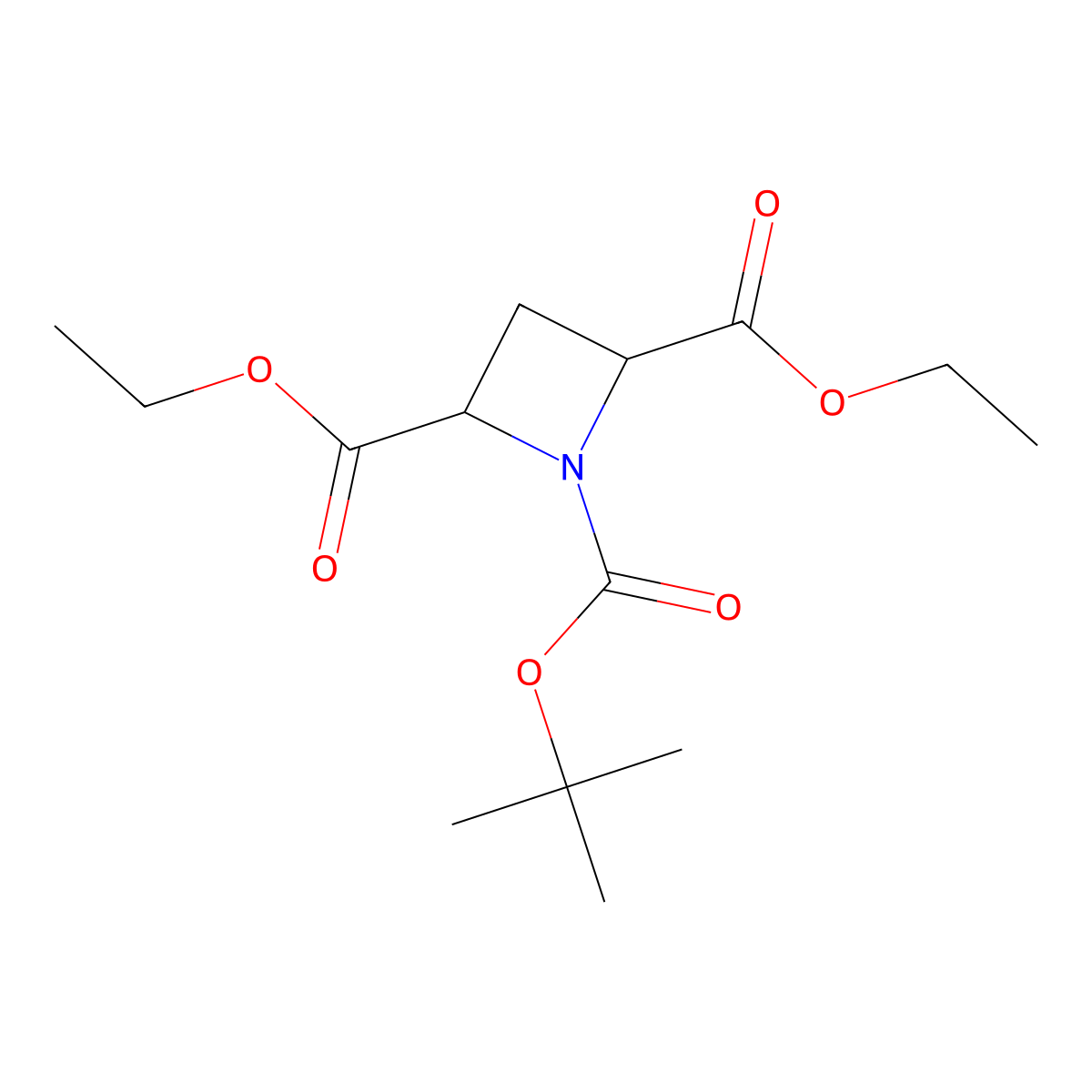 cis-1-tert-Butyl 2,4-diethyl azetidine-1,2,4-tricarboxylate molecular structure, CAS 1414540-31-0