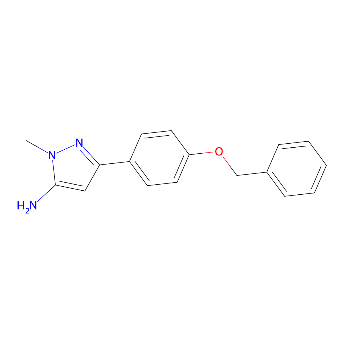 3-[4-(benzyloxy)phenyl]-1-methyl-1H-pyrazol-5-amine molecular structure, CAS 1414568-56-1