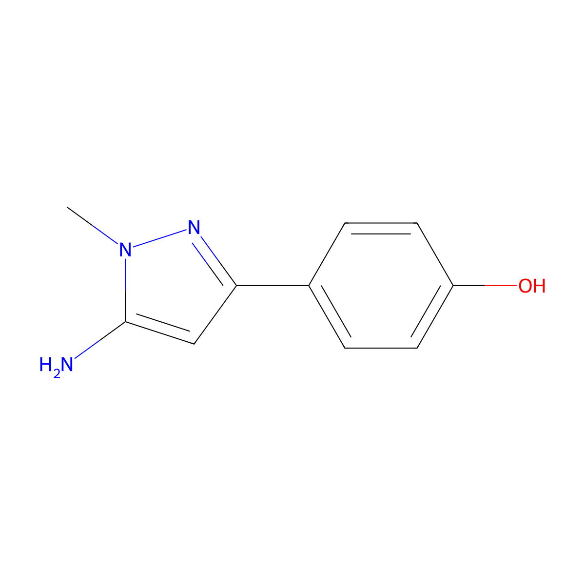 4-(5-amino-1-methyl-1H-pyrazol-3-yl)phenol molecular structure, CAS 1414568-57-2