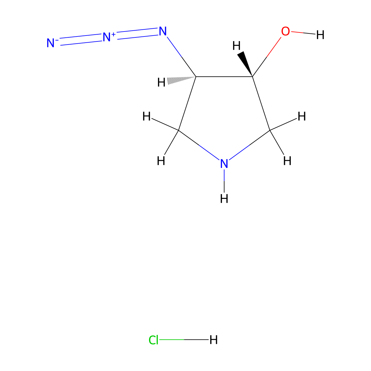 (3R,4R)-4-azidopyrrolidin-3-ol hydrochloride molecular structure, CAS 1414574-18-7