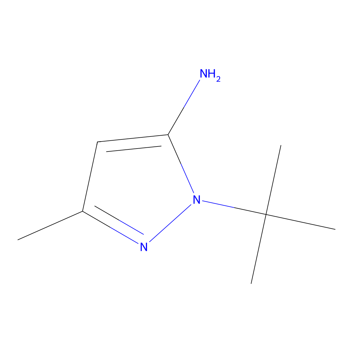 1-tert-Butyl-3-methyl-1H-pyrazol-5-amine molecular structure, CAS 141459-53-2