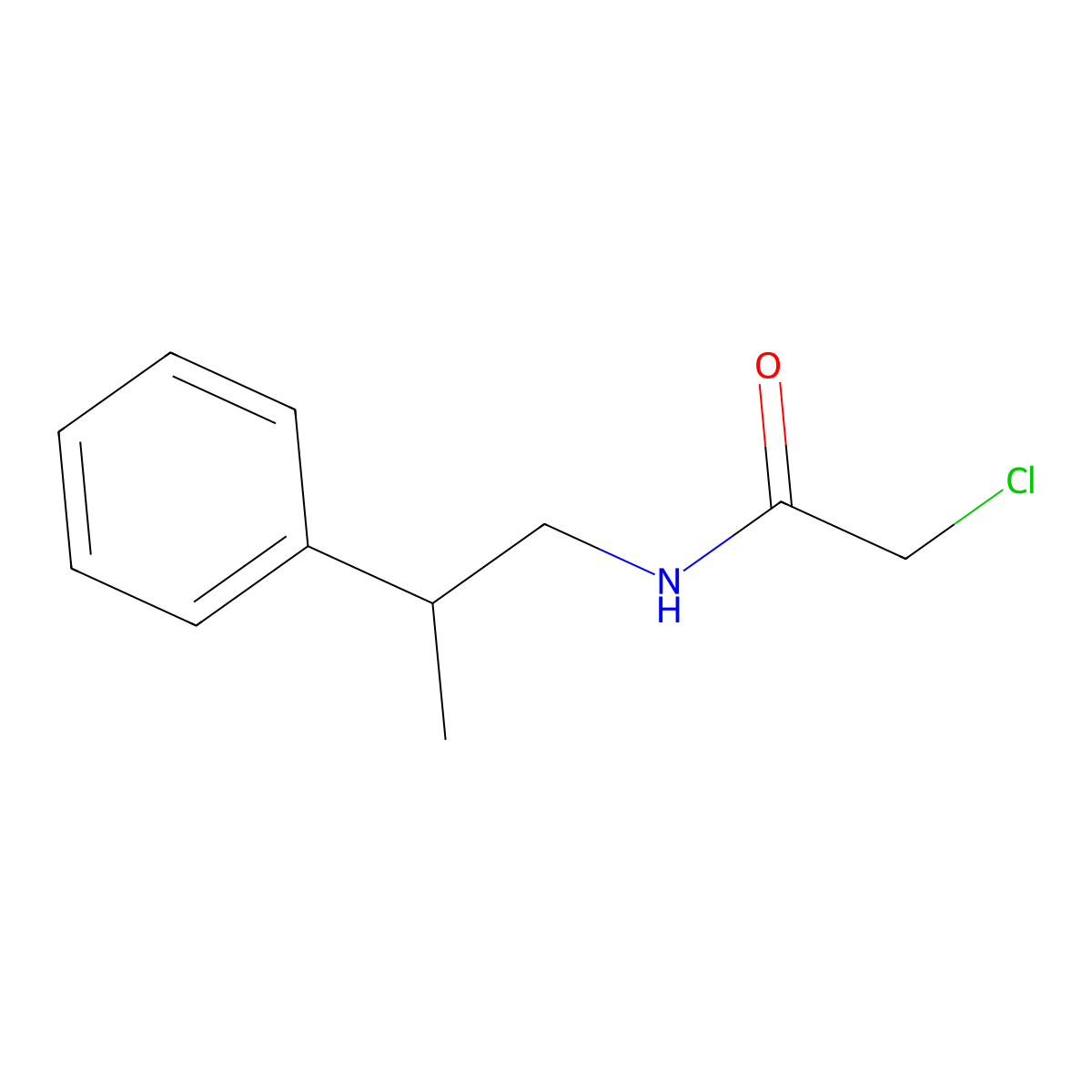 2-Chloro-N-(2-phenylpropyl)acetamide molecular structure, CAS 141463-70-9