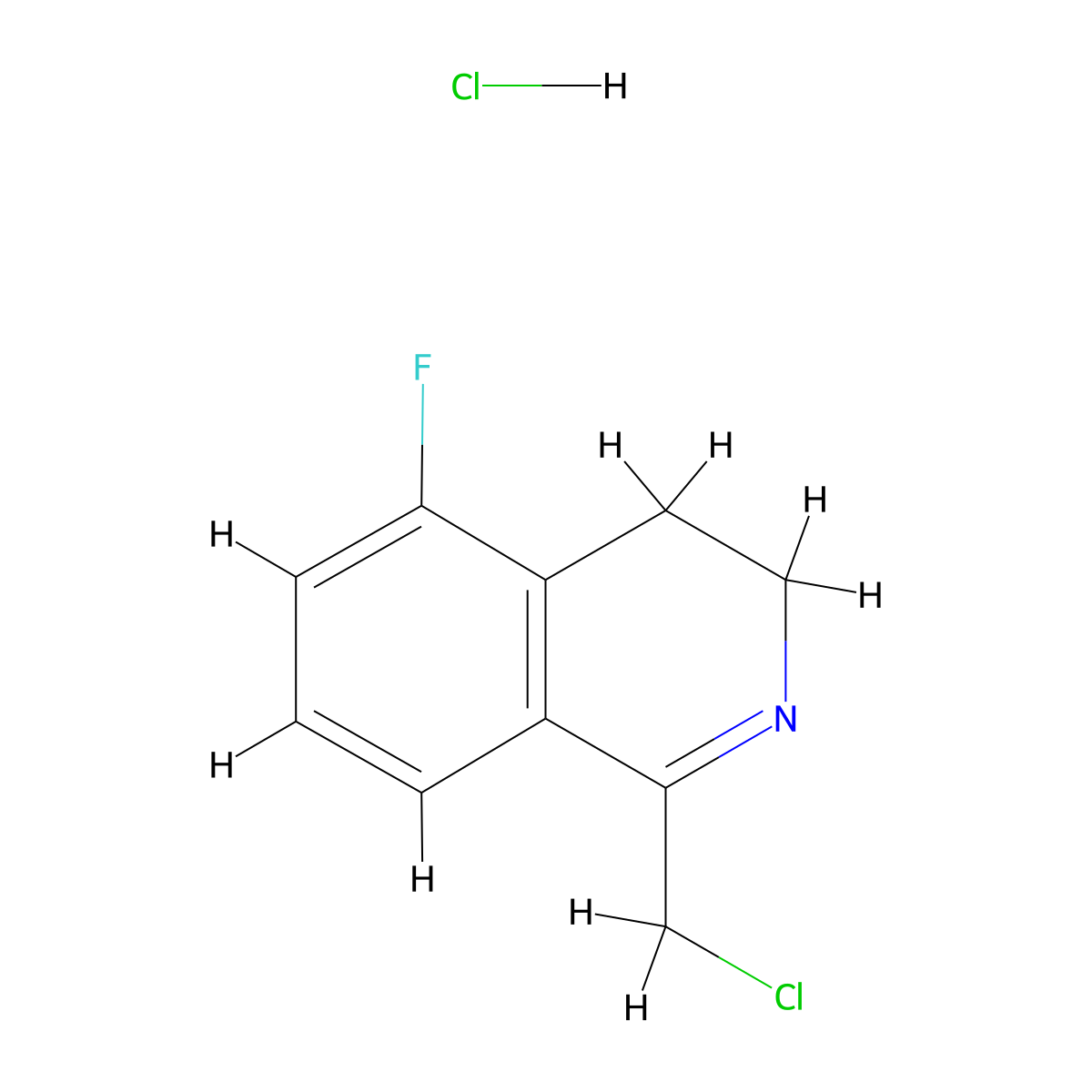 1-(Chloromethyl)-5-fluoro-3,4-dihydroisoquinoline hydrochloride molecular structure, CAS 141463-78-7