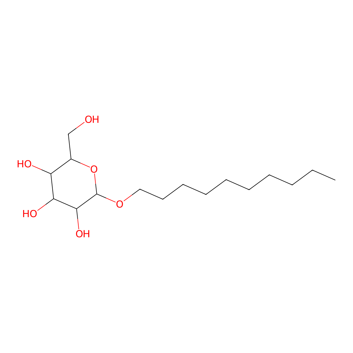 Decyl D-glucopyranoside molecular structure, CAS 141464-42-8