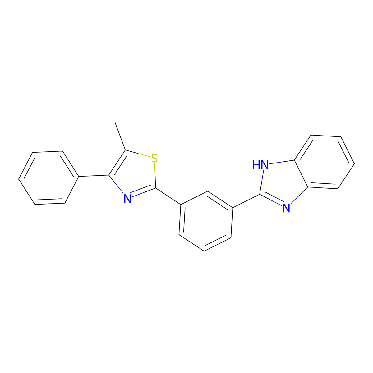 2-(3-(1H-Benzo[d]imidazol-2-yl)phenyl)-5-methyl-4-phenylthiazole molecular structure, CAS 1414661-83-8