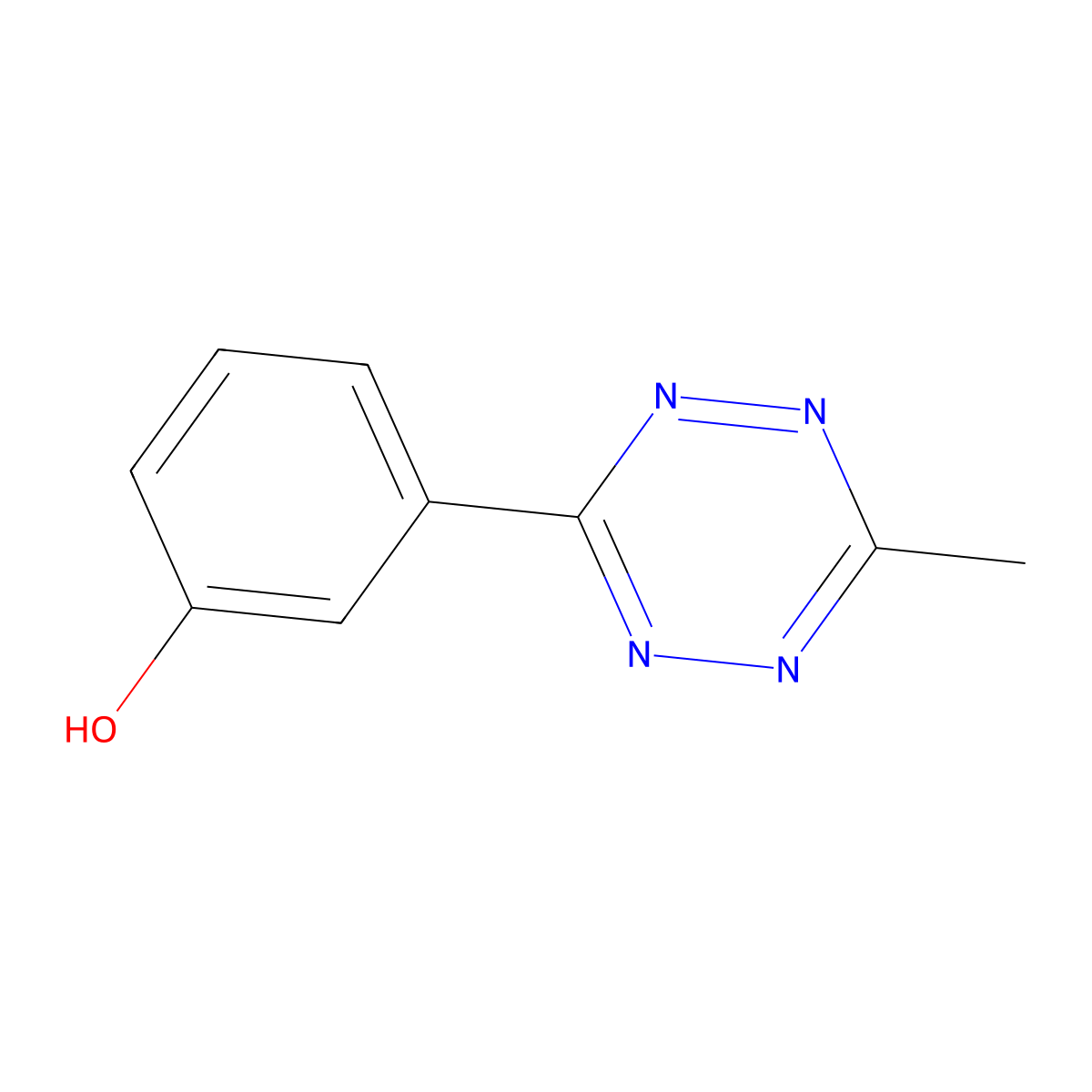 3-(6-Methyl-1,2,4,5-tetrazin-3-yl)phenol molecular structure, CAS 1414690-78-0