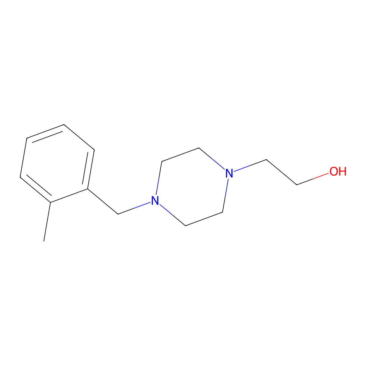 2-[4-[(2-Methylphenyl)methyl]piperazin-1-yl]ethanol molecular structure, CAS 14147-15-0