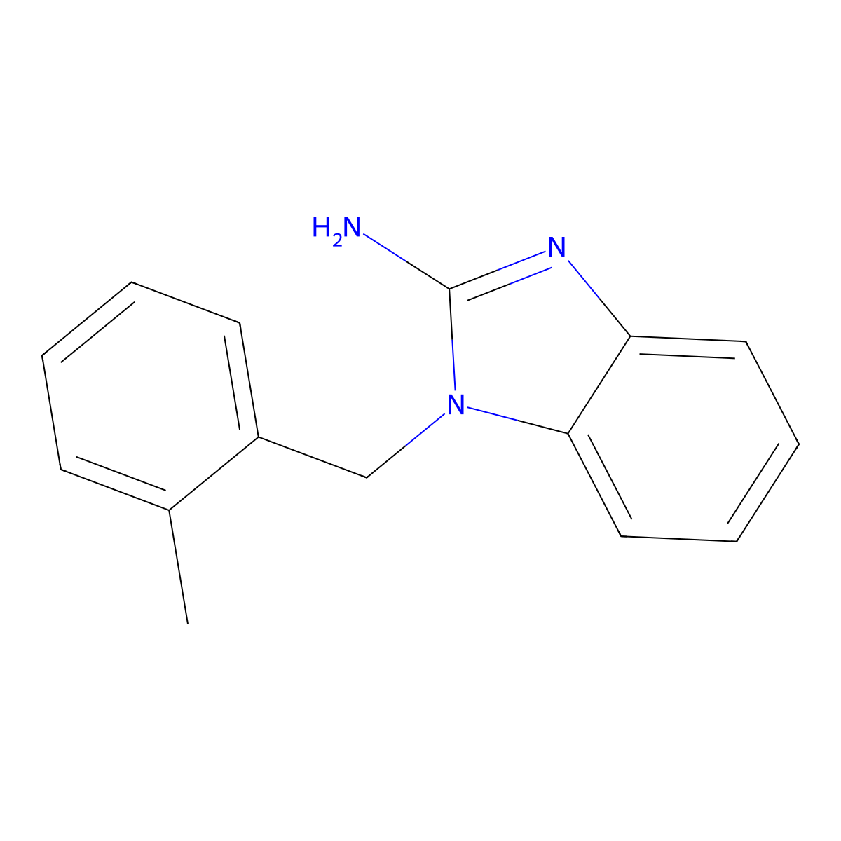 1-[(2-Methylphenyl)methyl]-1H-1,3-benzodiazol-2-amine molecular structure, CAS 141472-90-4