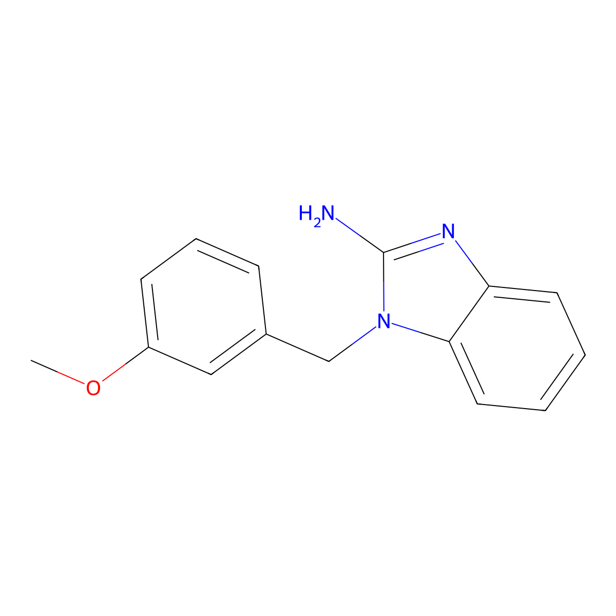 1-[(3-methoxyphenyl)methyl]-1H-1,3-benzodiazol-2-amine molecular structure, CAS 141472-91-5