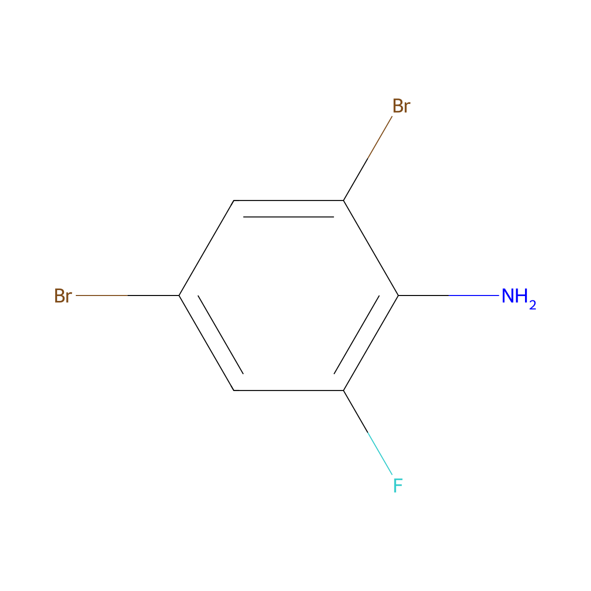 2,4-Dibromo-6-fluoroaniline molecular structure, CAS 141474-37-5
