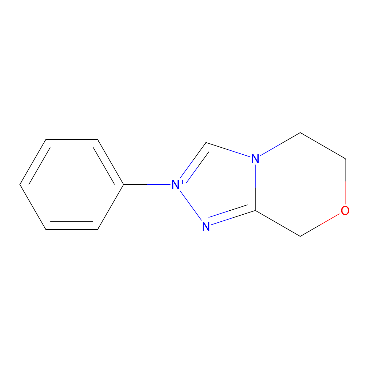 2-Phenyl-5,6-dihydro-8H-[1,2,4]triazolo[3,4-c][1,4]oxazin-2-ium molecular structure, CAS 1414773-55-9