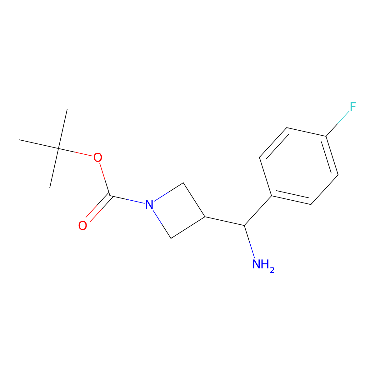 tert-Butyl 3-[amino(4-fluorophenyl)methyl]azetidine-1-carboxylate molecular structure, CAS 1414777-94-8