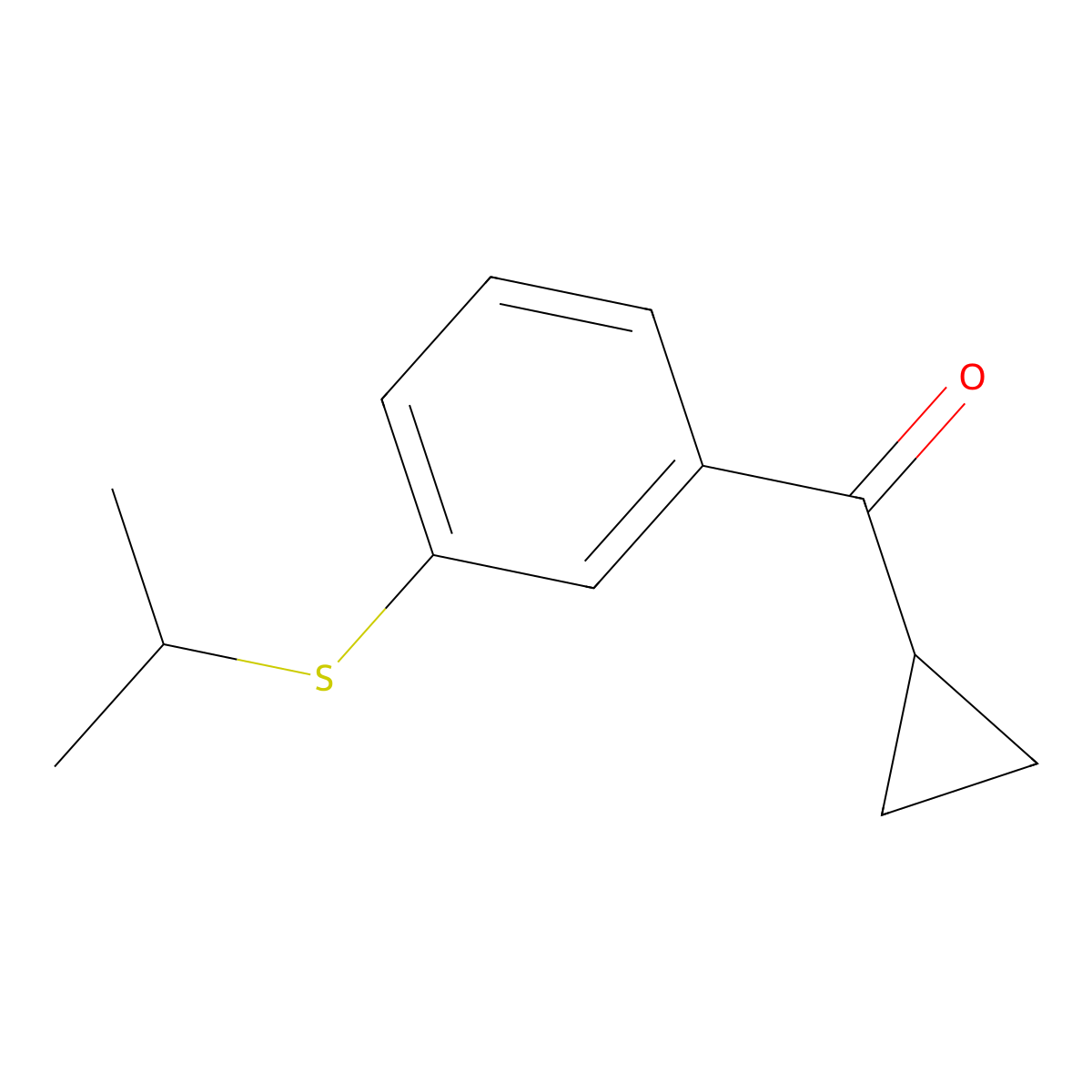 Cyclopropyl[3-[(1-methylethyl)thio]phenyl]methanone molecular structure, CAS 1414778-06-5